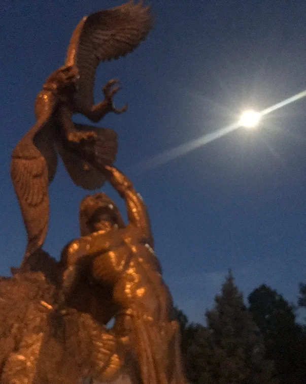 Full moon over the mountains